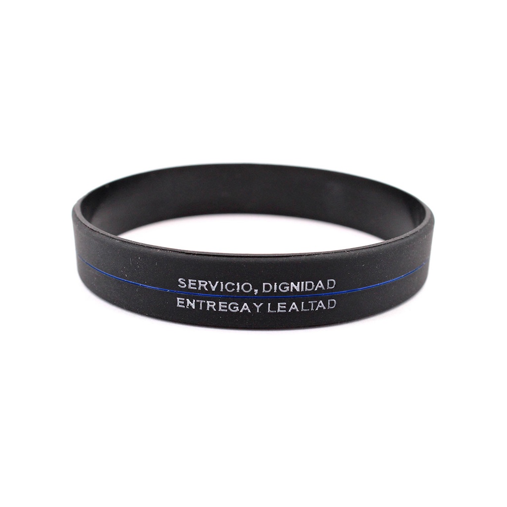 PULSERA IMMORTAL PVC POLICIA NACIONAL NEGRA
