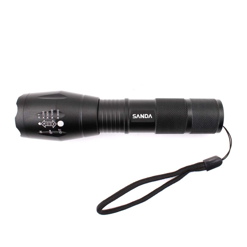LINTERNA SANDA LED 1200M RECARGABLE NEGRA
