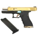 PISTOLA WE G17 CUSTOM-TG FULL METAL NEGRA-DORADA