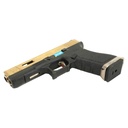 PISTOLA WE G17 CUSTOM-TG FULL METAL NEGRA-DORADA
