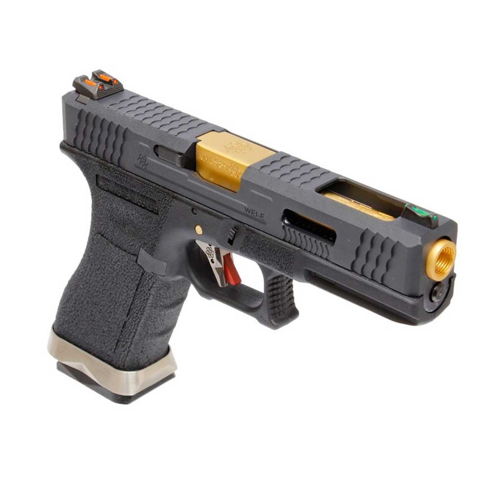 PISTOLA WE G17 CUSTOM 4.5MM FULL METAL NEGRA