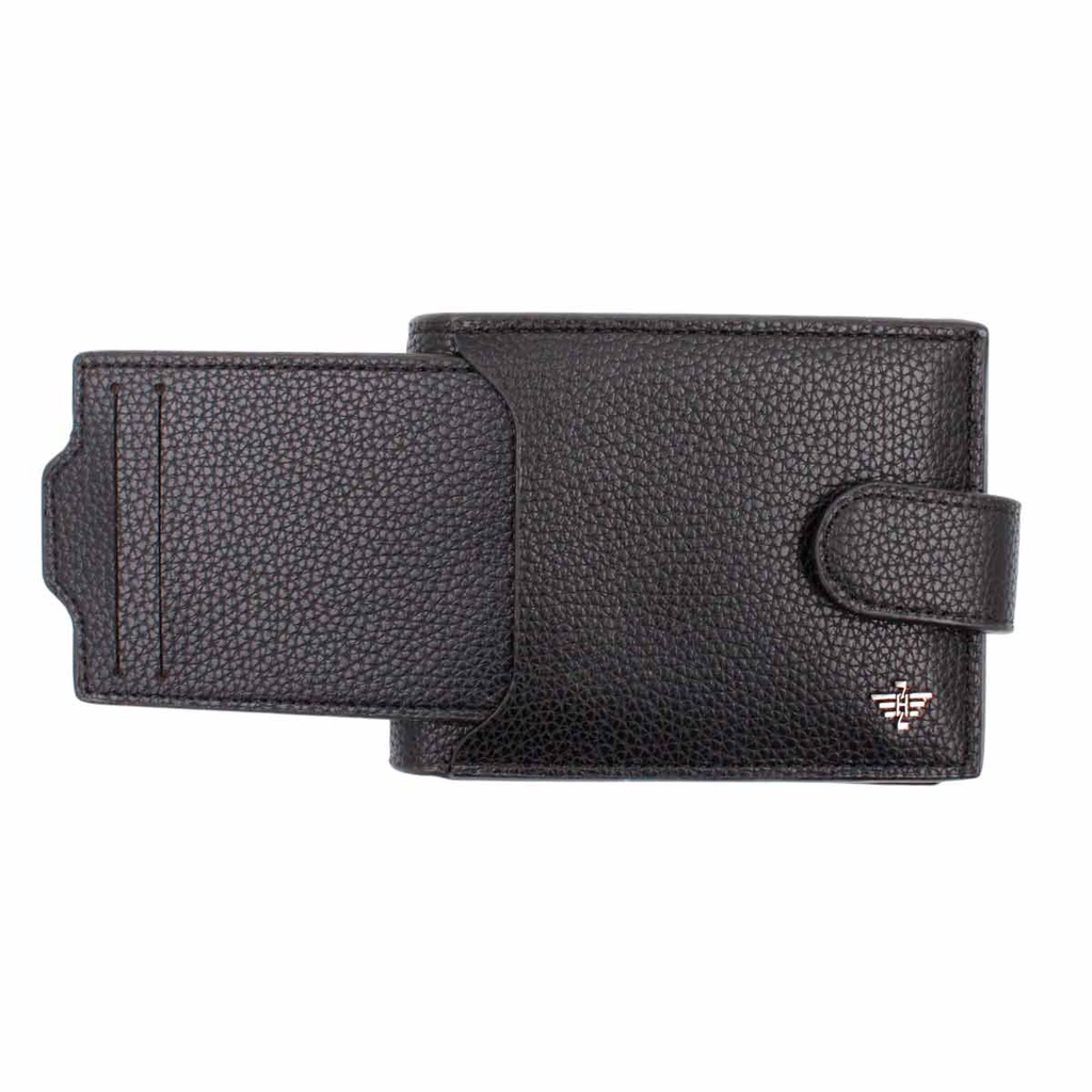 CARTERA PIEL ZH TARJETERO EXTRAIBLE NEGRA