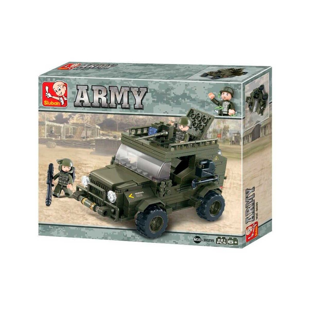 JEEP EJERCITO SLUBAN 221 PCS VERDE