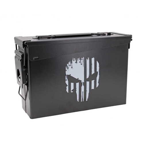 [V465303] CAJA MUNICION METALICA PEQ CAL 30 NEGRA PUNHISER