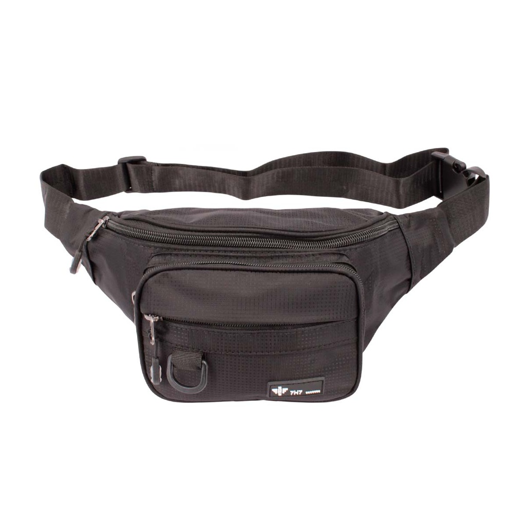 RIÑONERA ZH NYLON ANILLA NEGRA