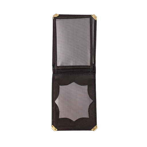 [6154] CARTERA PIEL BILLETERO REFUERZO DORADO NEGRA