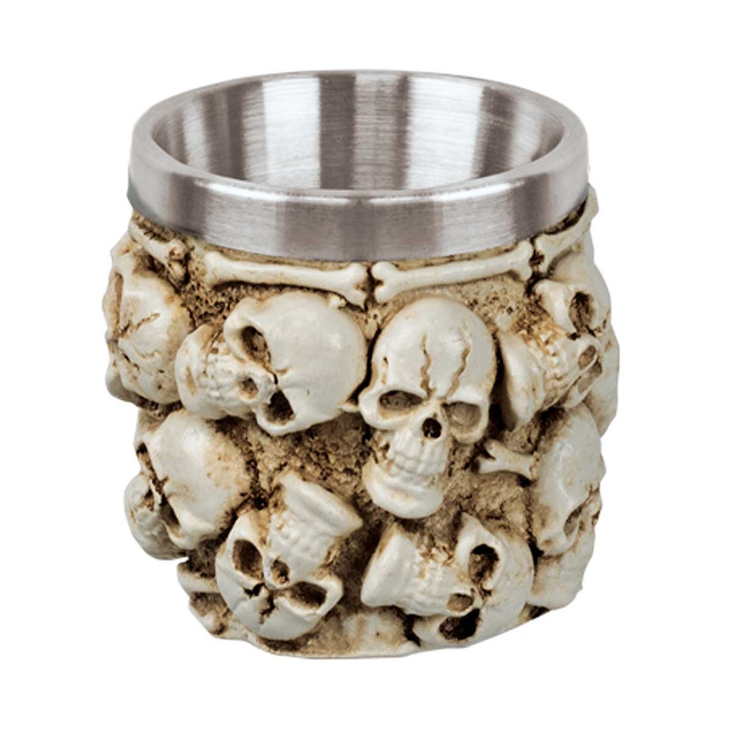 VASO DECORACION CALAVERAS BLANCO