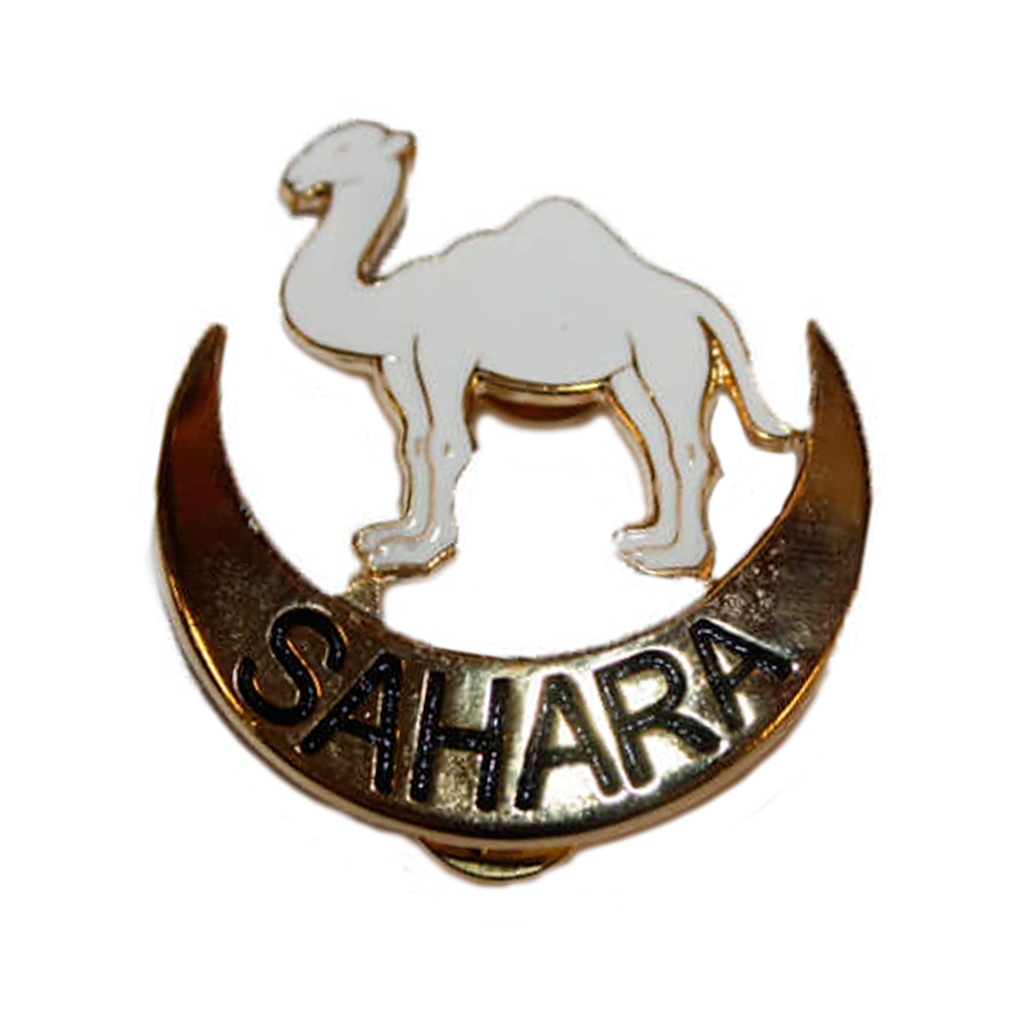 EMBLEMA METALICO SAHARA  PERMANENCIA CAMELLO BLANCO
