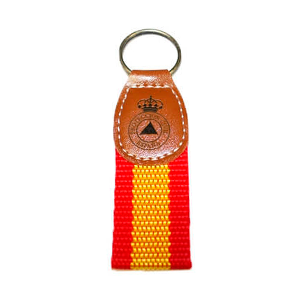 LLAVERO ESPAÑA NYLON CUERO PROTECCION CIVIL