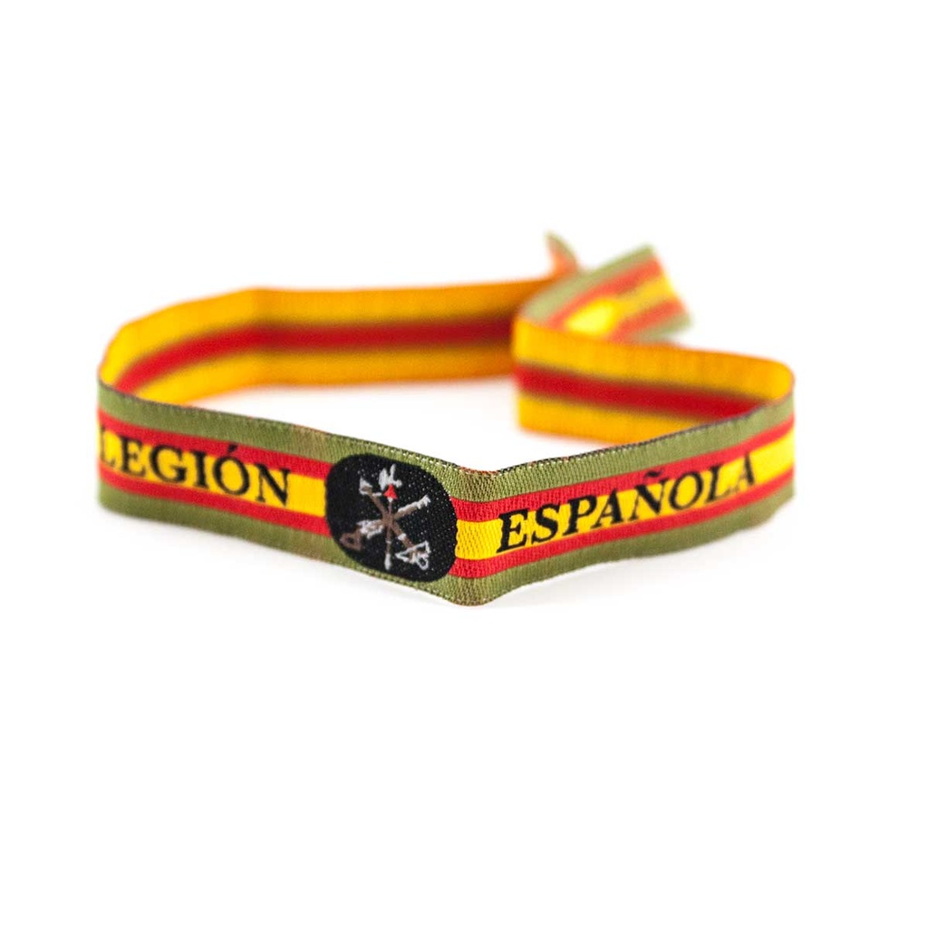 PULSERA CINTA BANDERA ESPAÑA LEGION ESPAÑOLA VERDE SARGA