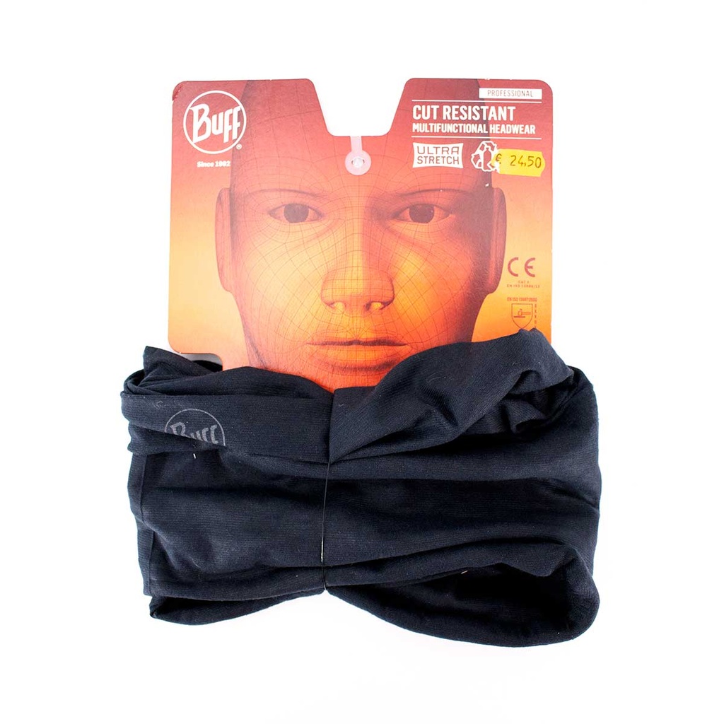 BRAGA BUFF ANTICORTE CUT RESISTANT DOBLE NEGRA