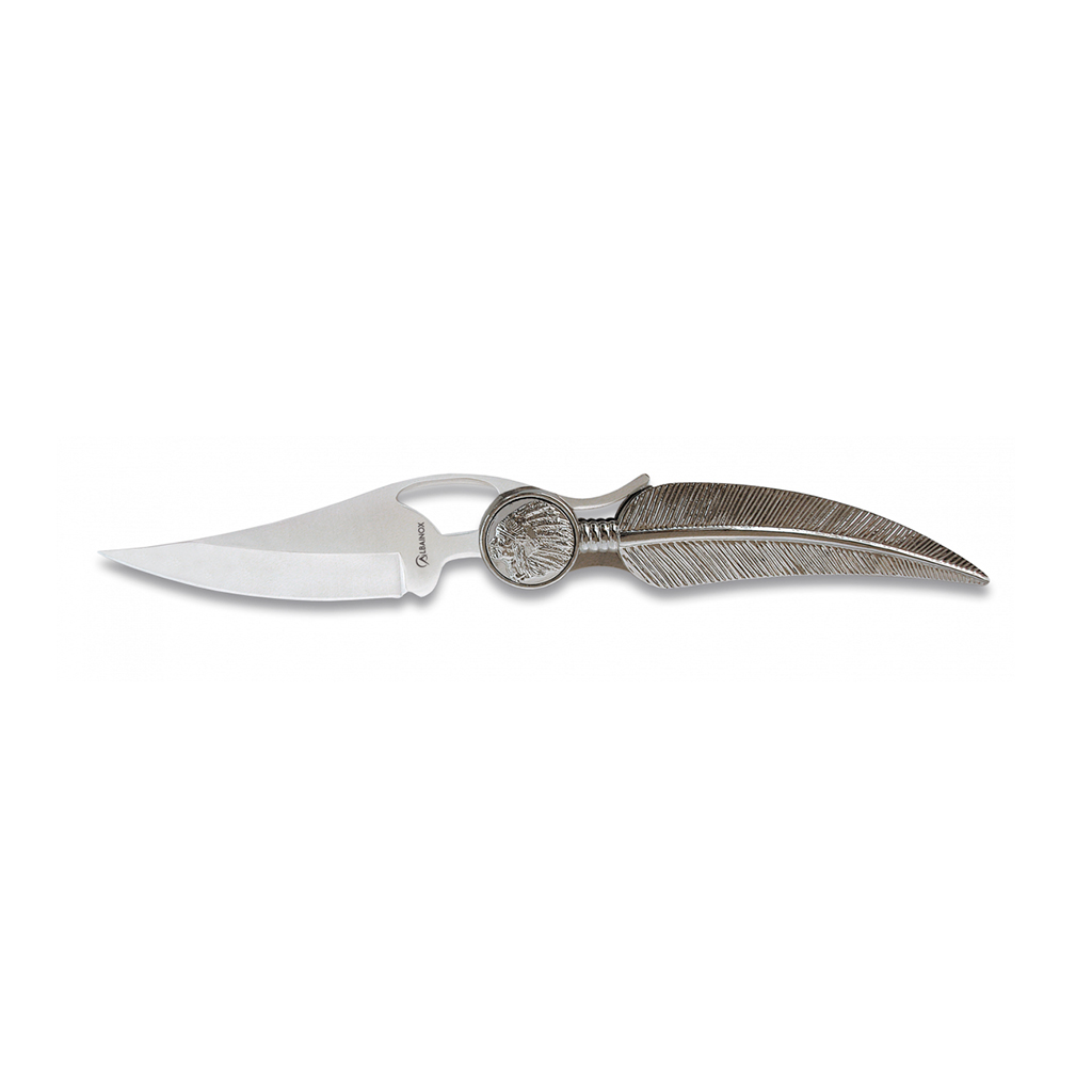 NAVAJA ALBAINOX PLUMA INDIO 9CM PLATA