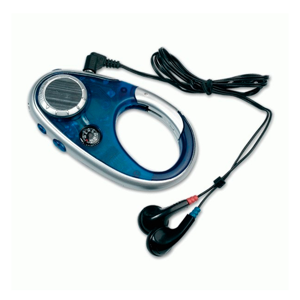RADIO CROSSNAR CON BRUJULA MOSQUETON AZUL