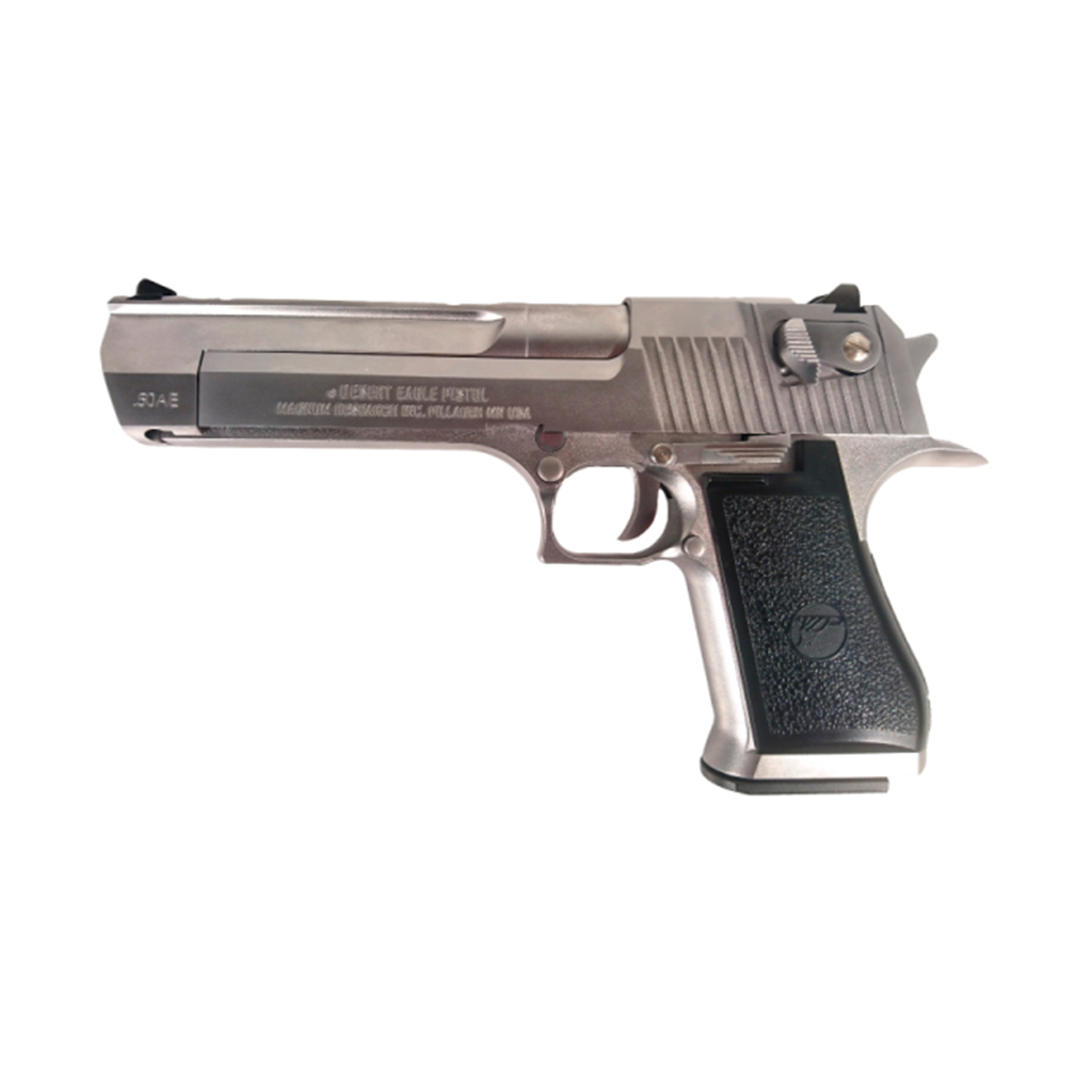 PISTOLA DESERT EAGLE 50AE GAS BLOWBACK PLATA/NEGRA