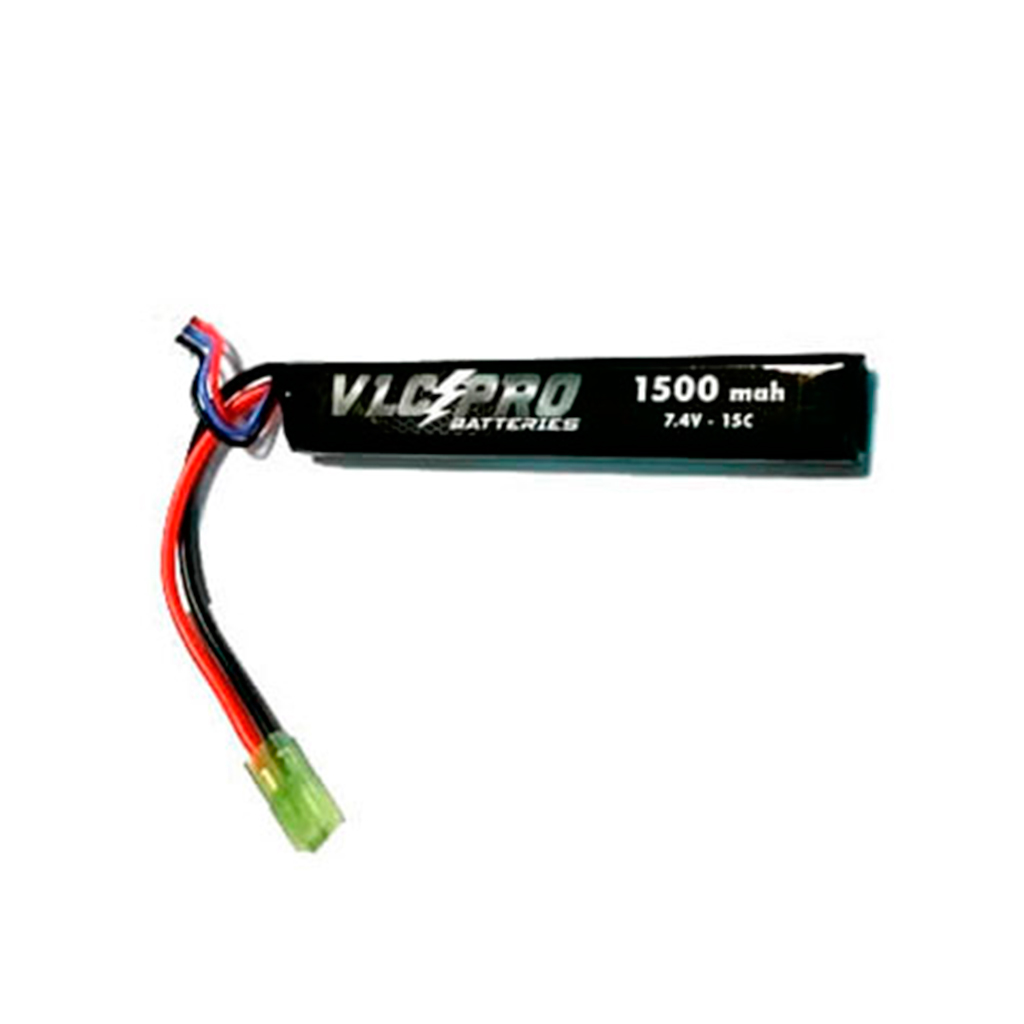 BATERIA VLC-PRO LIPO 7.4V 1500MAH 15C 1STICK NEGRA