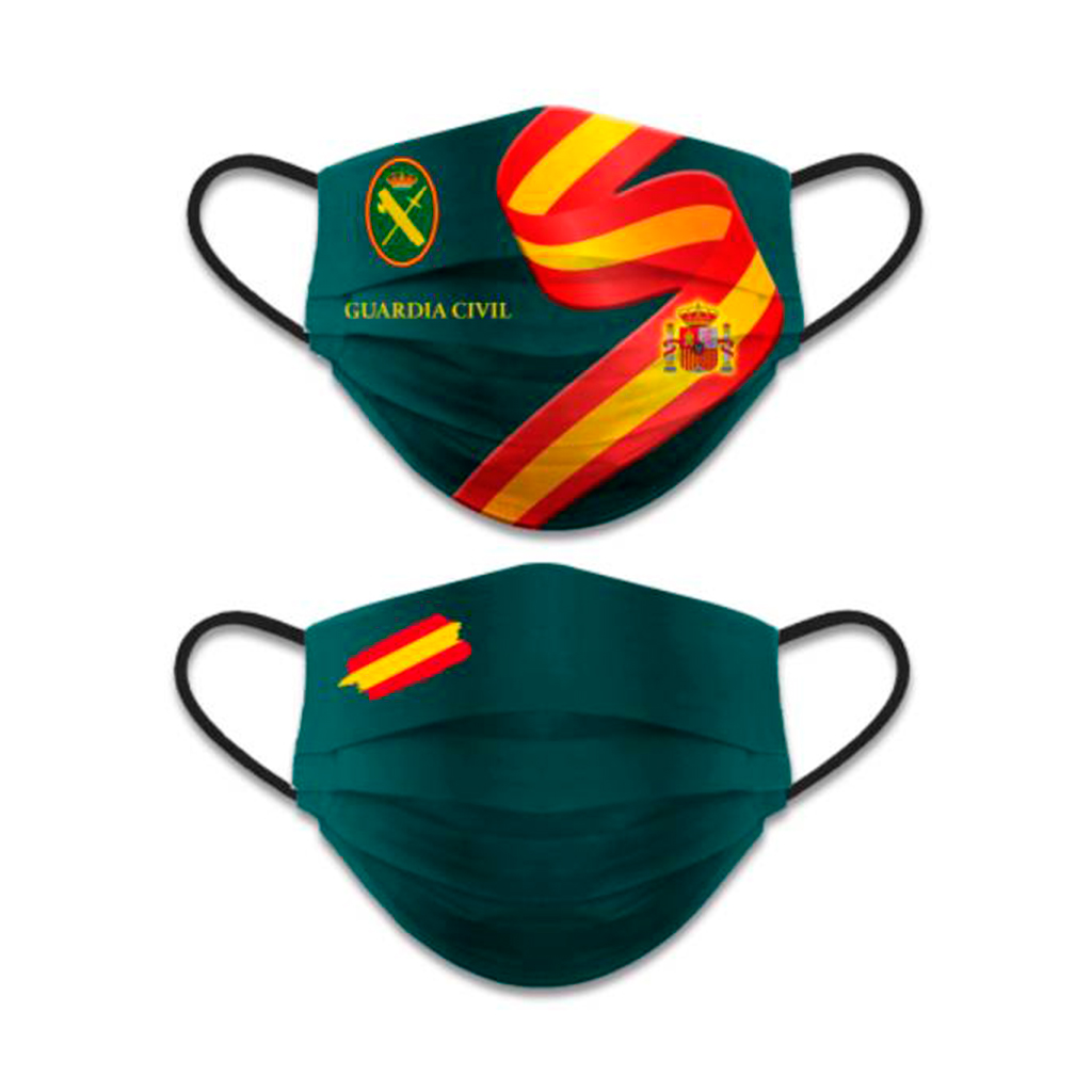 MASCARILLA REVERSIBLE NIVEL 3 GUARDIA CIVIL VERDE