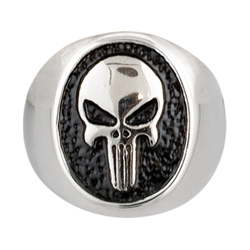 [09982-20] ANILLO PUNISHER PLATA-NEGRO (20)