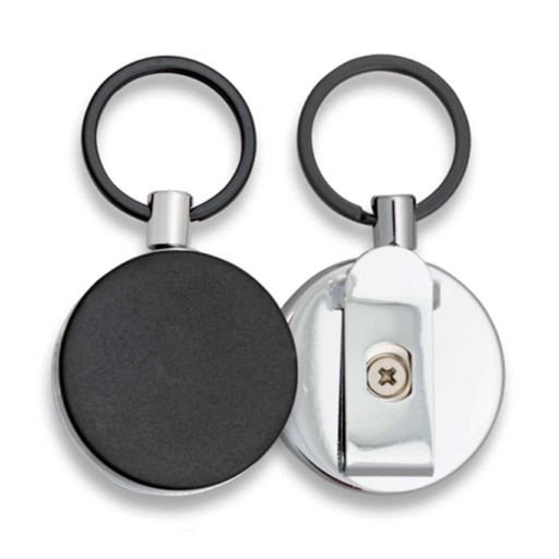 [5014] LLAVERO EXTENSIBLE METALICO NEGRO PLATA