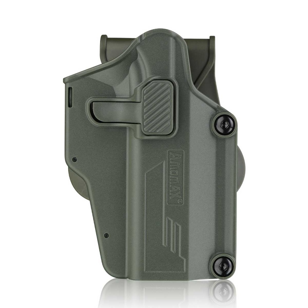 FUNDA PISTOLA RIGIDA AMOMAX  UNIVERSAL AM-UH VERDE