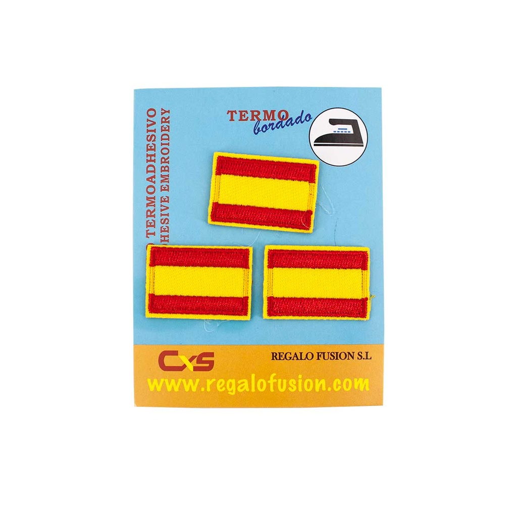 PARCHE BANDERA ESPAÑA BORDADO PEQUEÑO 3PCS LISO