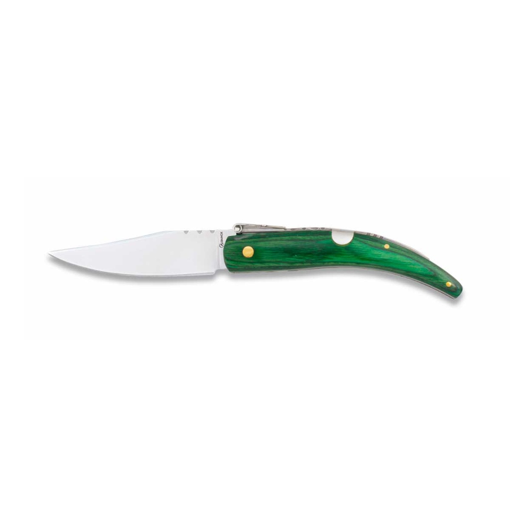 NAVAJA PALANQUILLA 8.6 CM MADERA VERDE