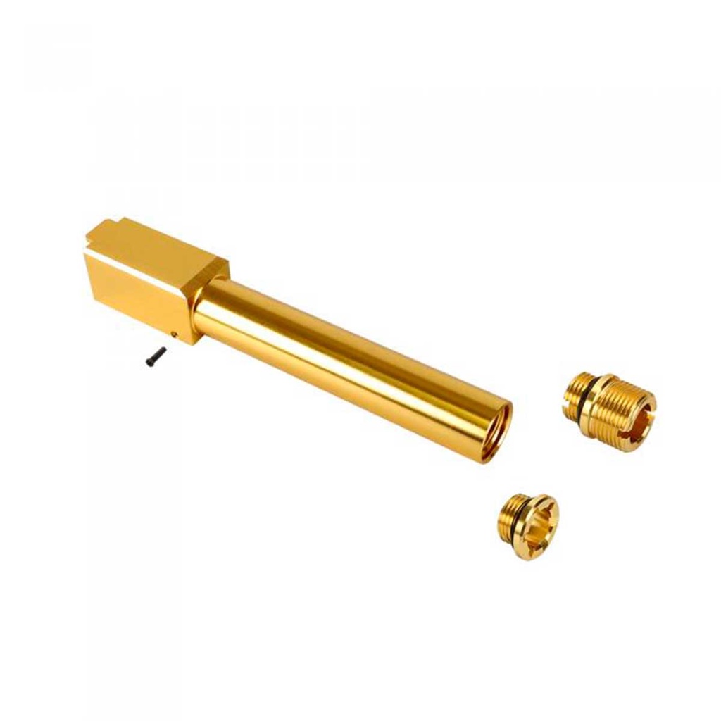 CAÑON EXTERNO ROSCADO LAYLAX/NINE BALL GLOCK 17 UMAREX NON RECOILING DORADO