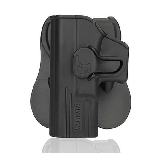 [AM-G19G2L/R2G1900L] FUNDA PISTOLA RIGIDA ZURDOS AMOMAX GLOCK 19/23/32 NEGRA