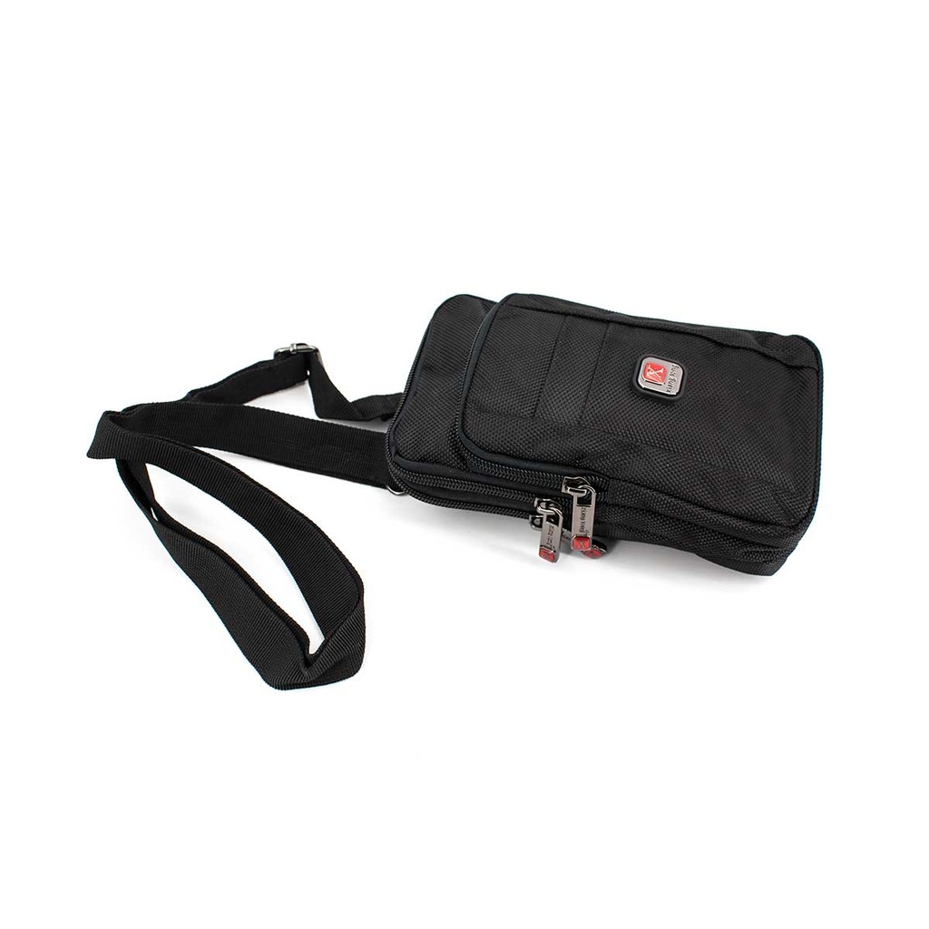 BOLSITO X CORDURA TRIPLE CREMALLERA C/MOSQUETON NEGRO