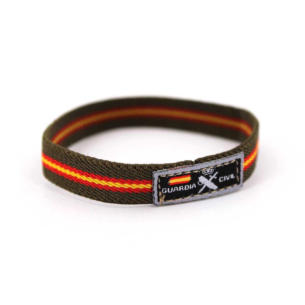 PULSERA ELASTICA GUARDIA CIVIL ESTRECHA VERDE