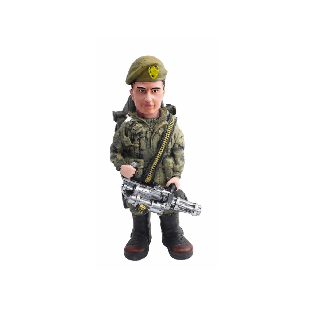 FIGURA RESINA SOLDADO BOINA FUSIL 29 CM