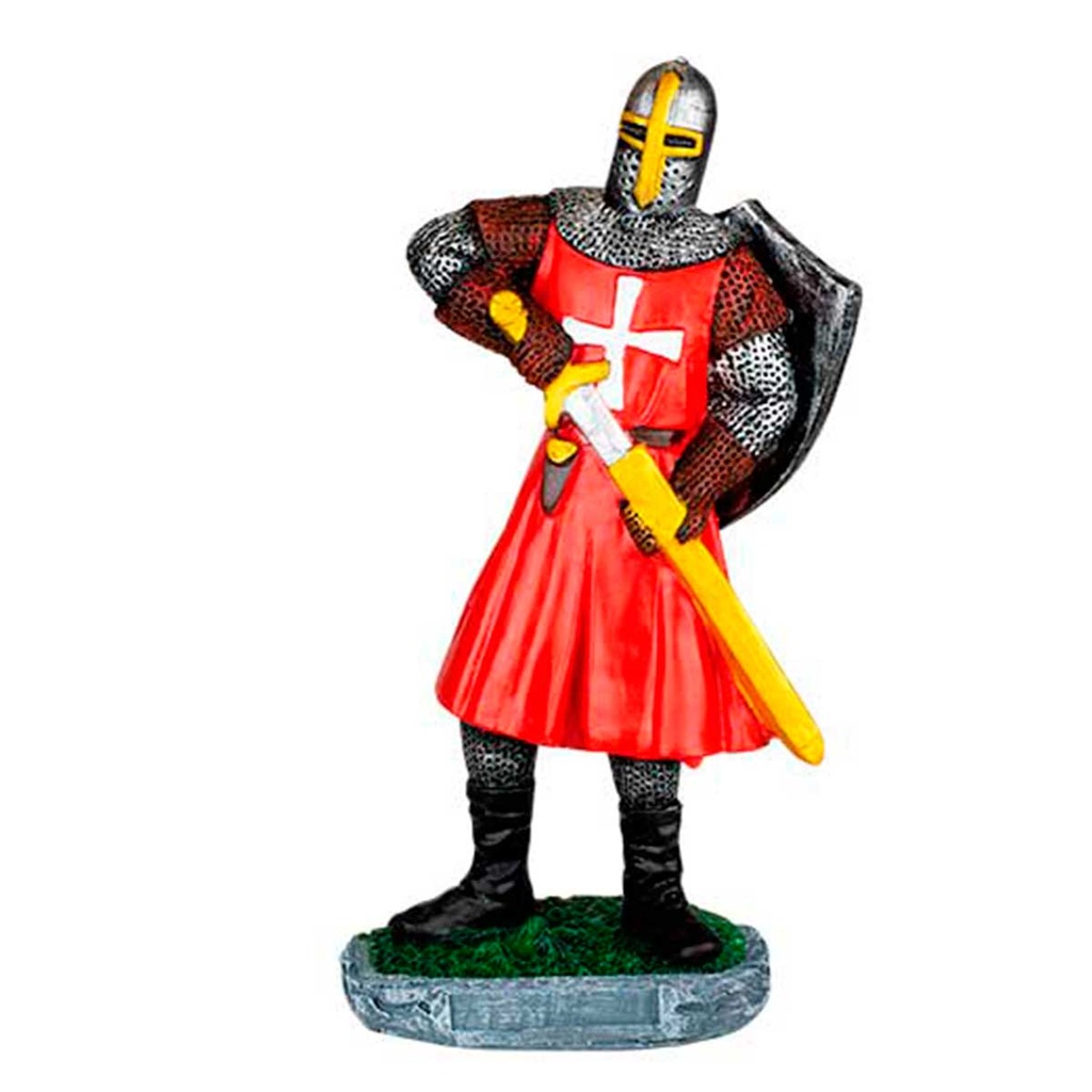 FIGURA TEMPLARIO ESPADA DESENFUNDA ROJO