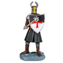 FIGURA TEMPLARIO MAZA Y ESCUDO 12 CM NEGRA