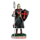 FIGURA RESINA TEMPLARIO LANZA ESCUDO 30 CM NEGRA