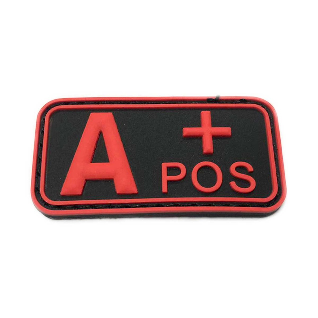 PARCHE IMMORTAL PVC GRUPO SANGUINEO A POSITIVO NEGRO-ROJO