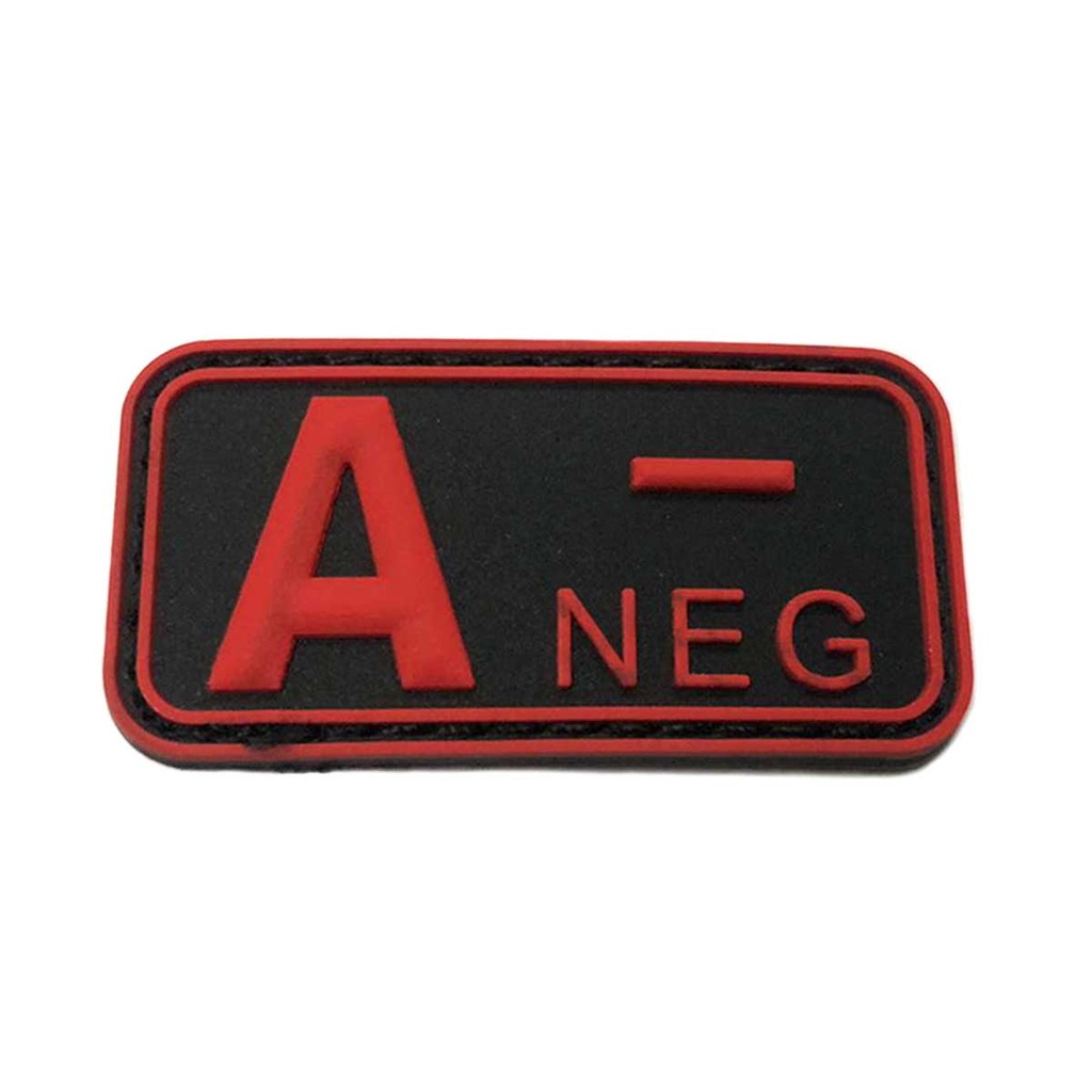 PARCHE IMMORTAL PVC GRUPO SANGUINEO A NEGATIVO NEGRO-ROJO