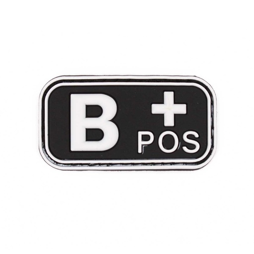 [IW-08278-WH] PARCHE IMMORTAL PVC GRUPO SANGUINEO B POSITIVO NEGRO
