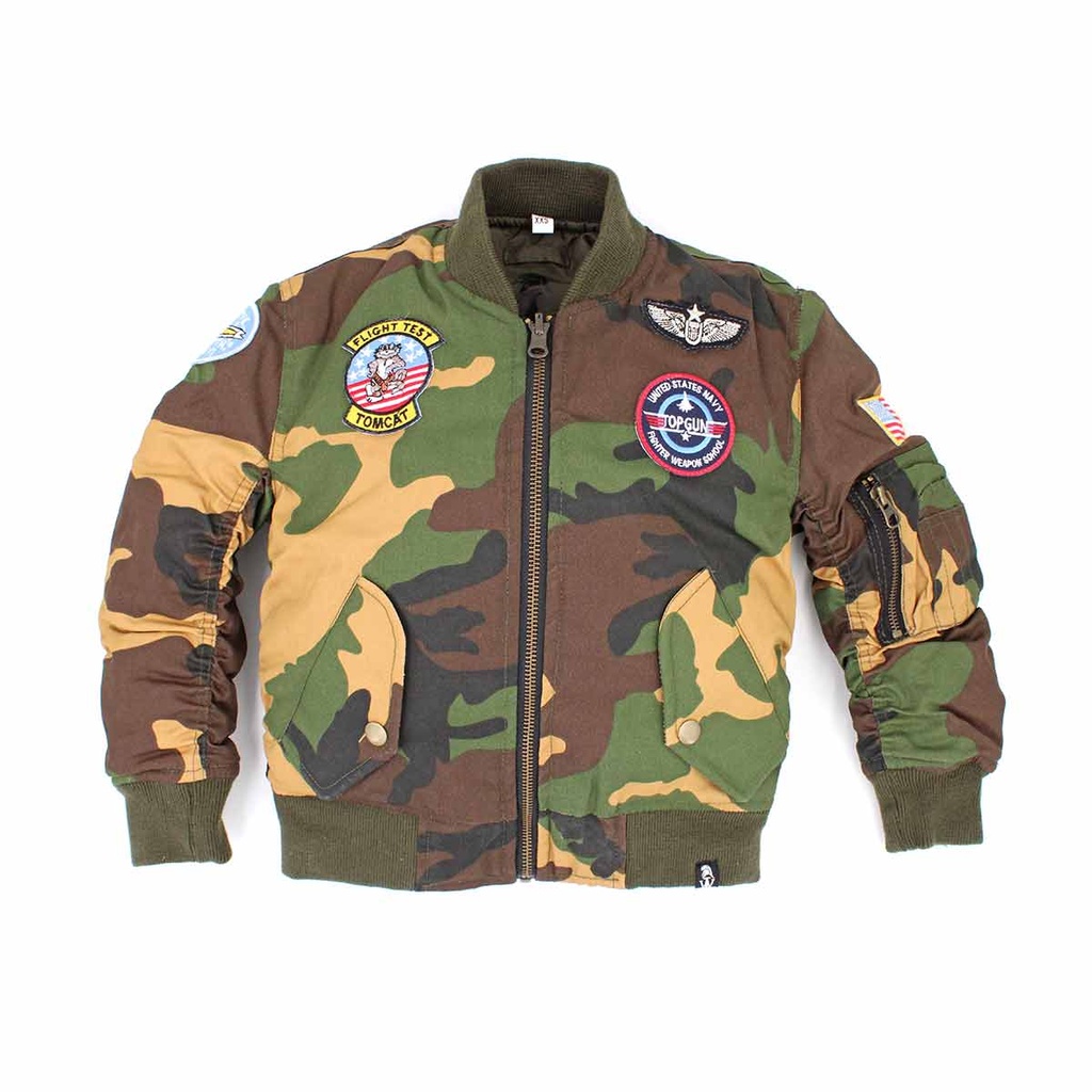 CAZADORA BOMBER IMMORTAL NIÑO PARCHES CAMO