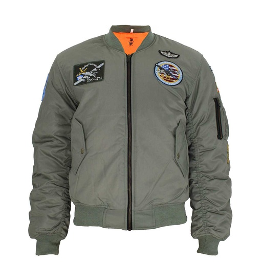 [IW-200204-OD-XS] CAZADORA BOMBER IMMORTAL PARCHES VERDE (XS)