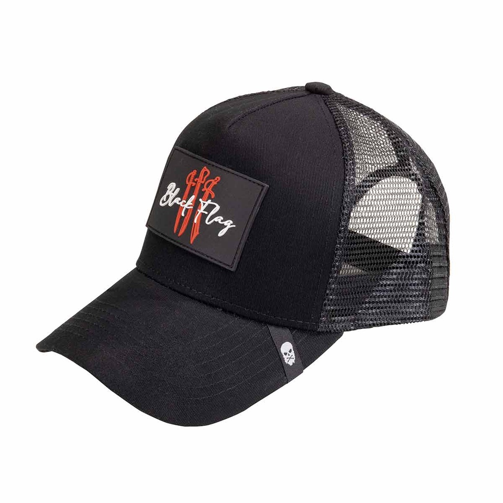 GORRA CORSO REJILLA  BLACK FLAG  NEGRA