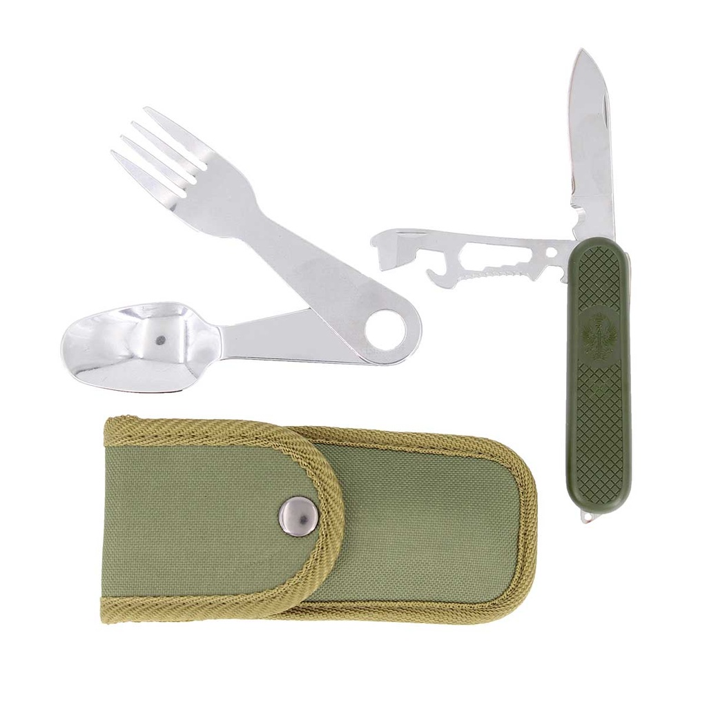 CUBIERTO MILITAR IMMORTAL NAVAJA C/FUNDA CORDURA VERDE