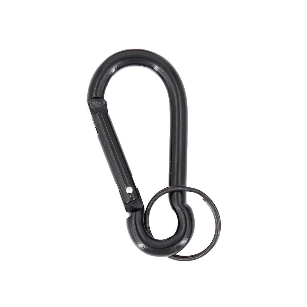 MOSQUETON IMMORTAL ALUMINIO C/LLAVERO 8CM NEGRO