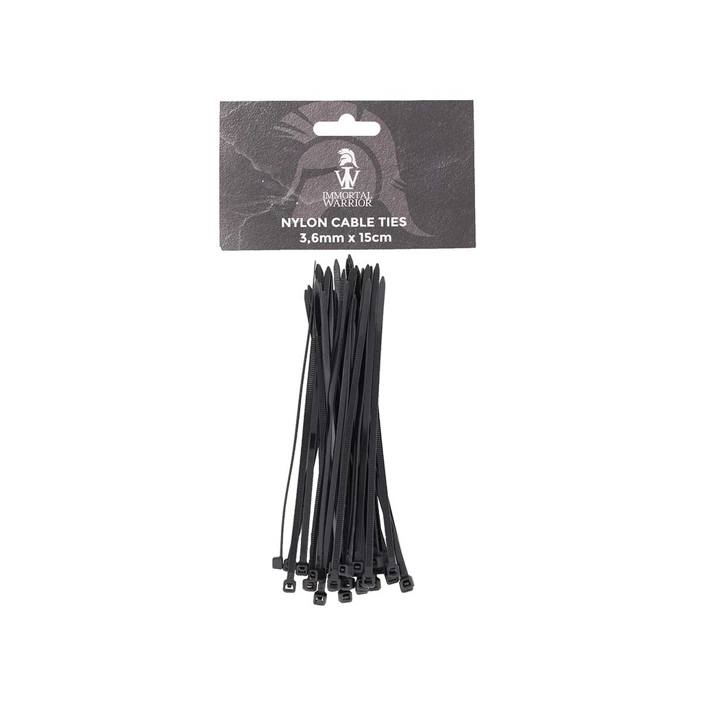 BRIDAS IMMORTAL CORTAS 3.6MM X 15CM 30PCS NEGRA