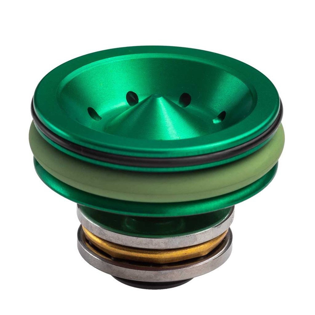 CABEZA PISTON AEG FPS ERGAL DESVIACION DE PRESION DOBLE JUSTA C/RODAMIENTO VERDE