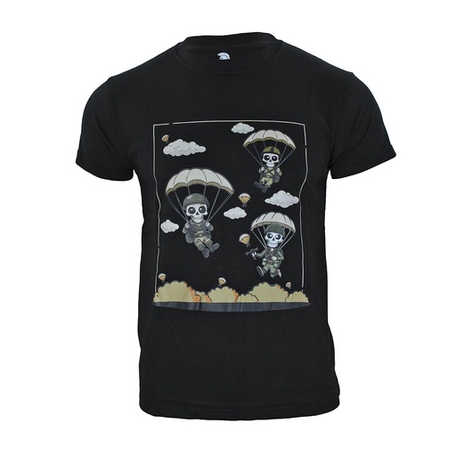 [IW-110113-S] CAMISETA IMMORTAL ESQUELETOS PARACAIDISTAS NEGRA (S)
