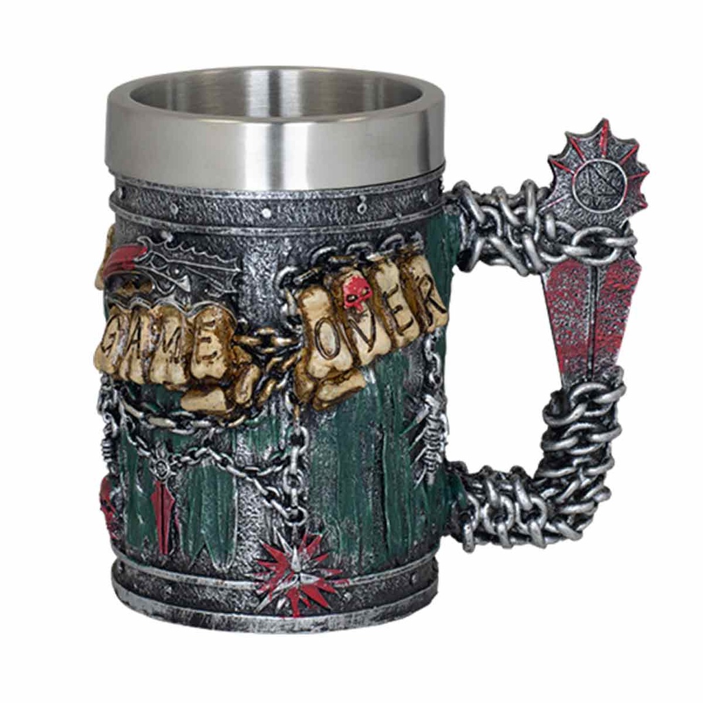 TAZA RESINA CADENAS GAME OVER XXL GRIS