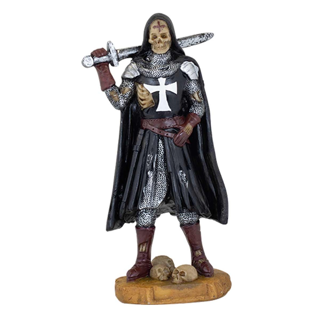 FIGURA TEMPLARIA TOLE 10 CALAVERA ESPADA 12CM NEGRA