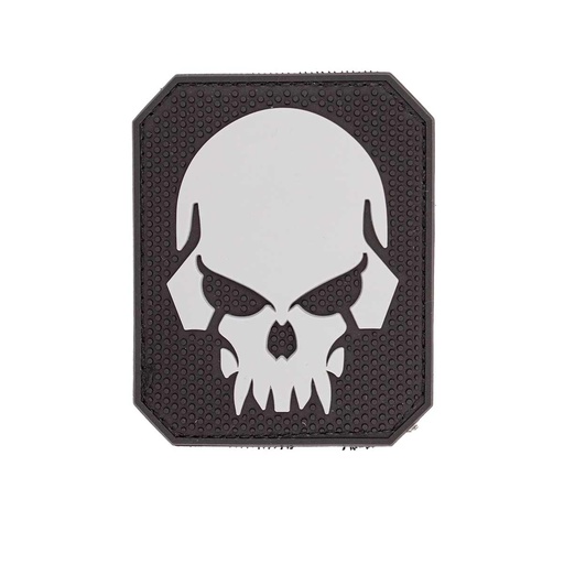 [IW-08434-BK/GY] PARCHE IMMORTAL PVC 3D CALAVERA PIRATA NEGRO-GRIS