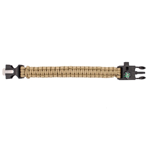 [IW-0107-CO-S] PULSERA PARACORD IMMORTAL CON PEDERNAL Y BRUJULA COYOTE (S)