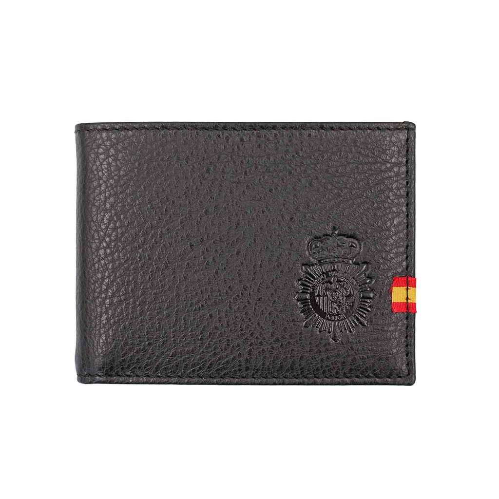 CARTERA PIEL POLICIA NACIONAL BANDERITA NEGRA