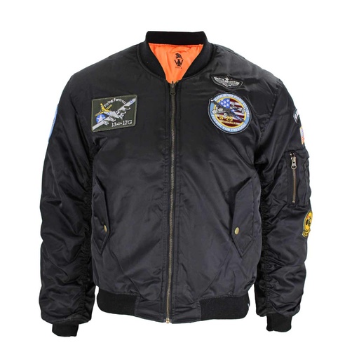 [IW-200205-BK-XS] CAZADORA BOMBER IMMORTAL PARCHES NEGRA (XS)